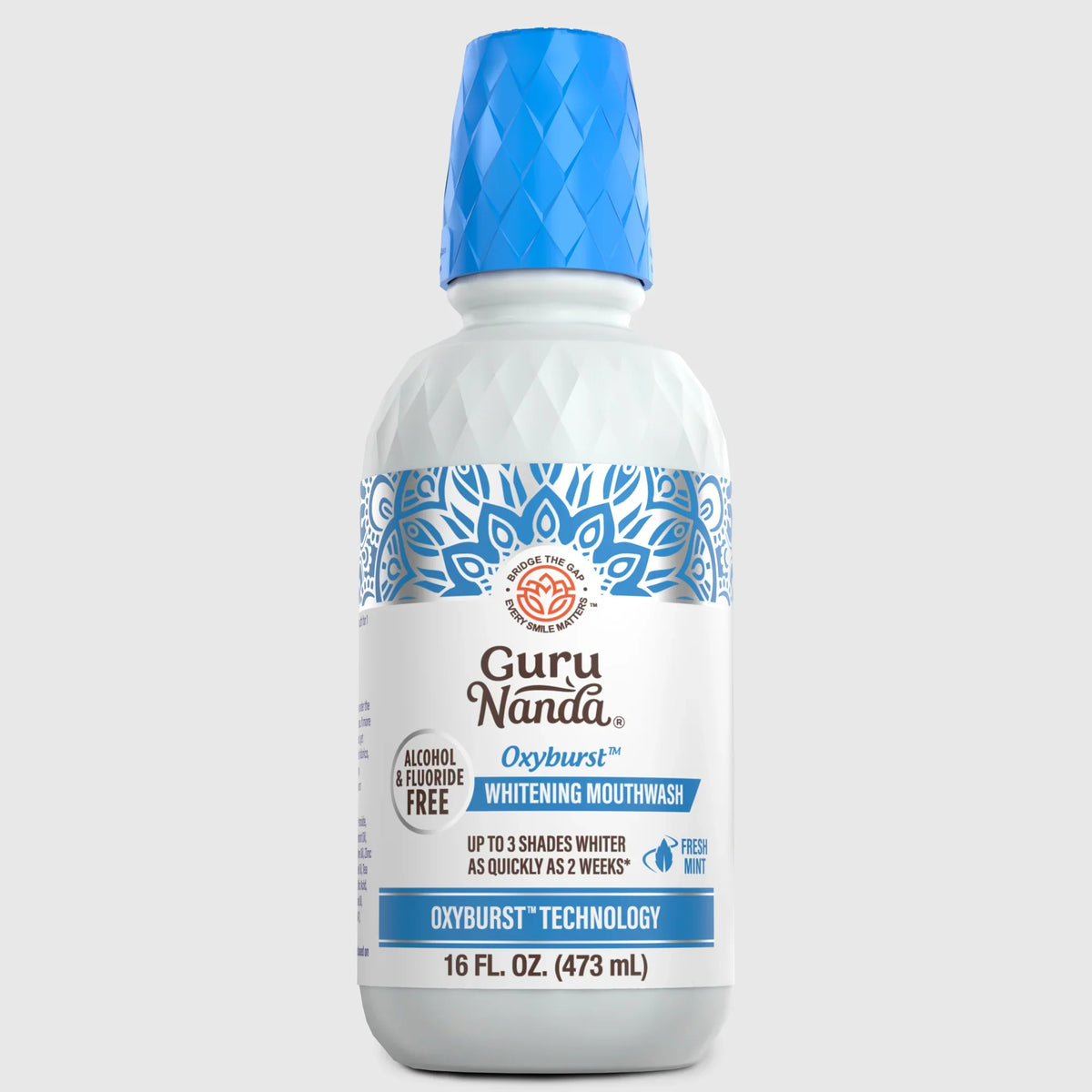 GuruNanda Oxyburst Whitening Mouthwash, Fresh Mint, 16 oz