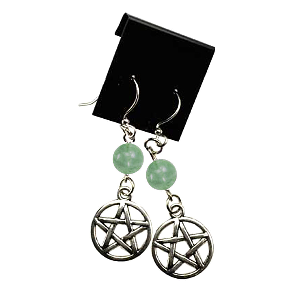 Fluorite Pentagram Earrings