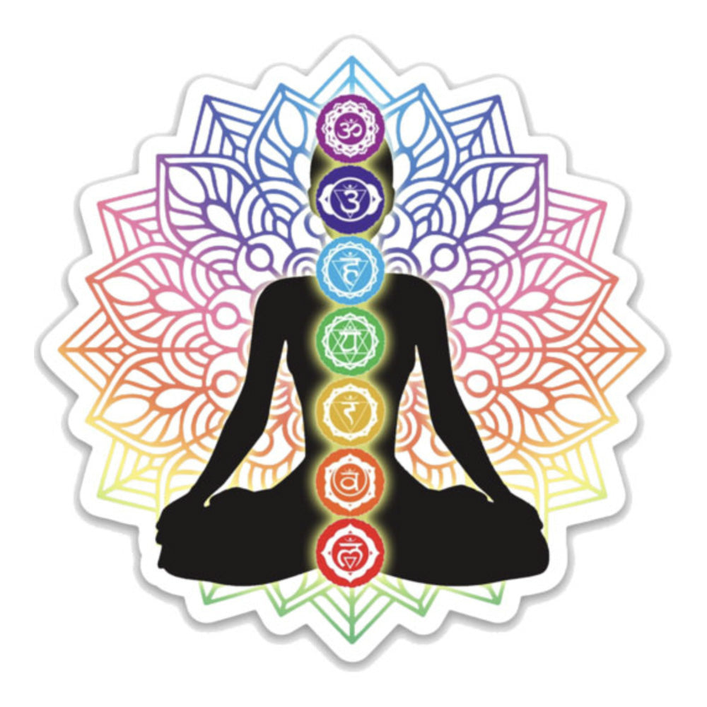 Seven Chakra Lotus Mandala Sticker 3.5"