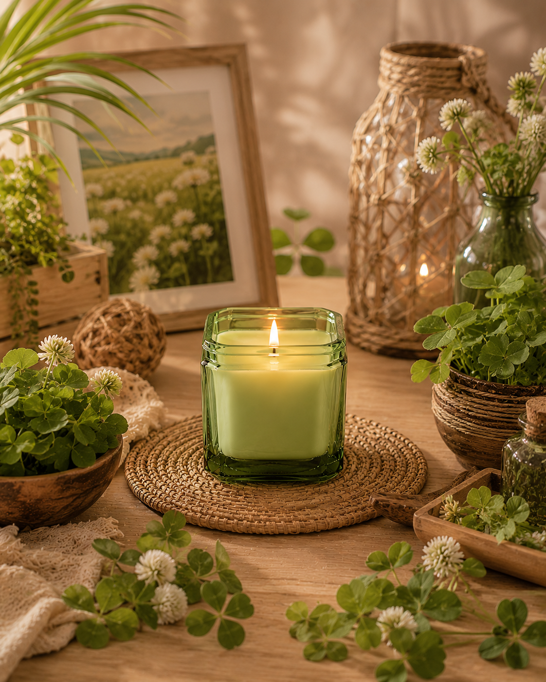 Summer Clover 8.5 oz Soy Jar Candle | Moon Water Apothecary