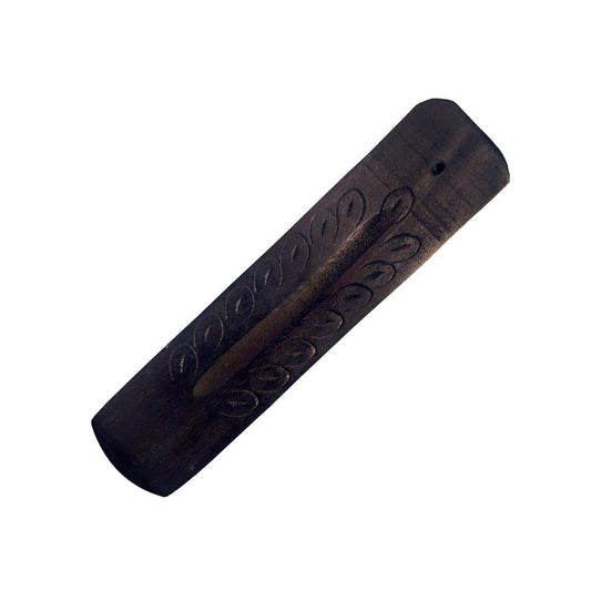Black Carved Wood Boat Burner 5"