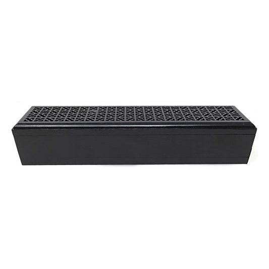 Black Finish Wood Incense Box Burner - Large