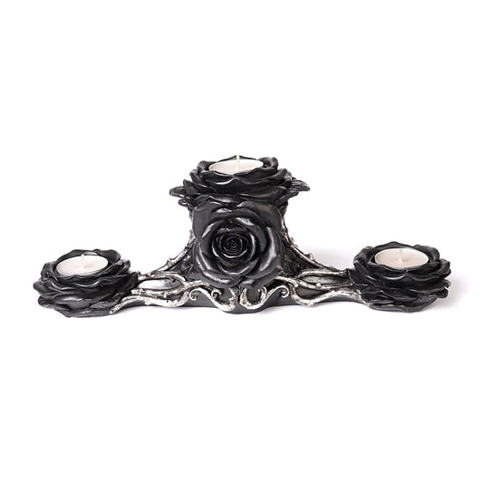 Black Rose Triple T-Light Holder