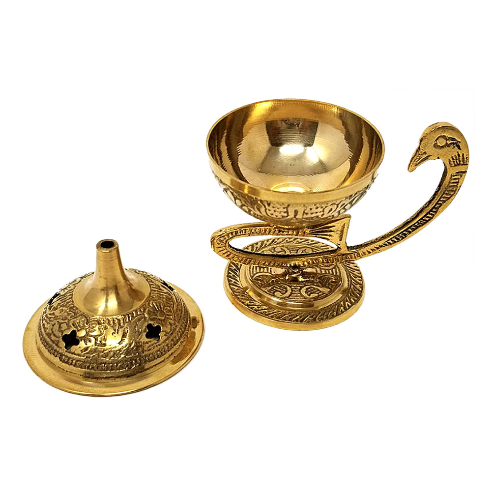 Brass Peacock Incense Burner