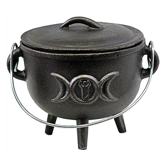 Cast Iron Cauldron - Triple Moon Goddess 4 1/2"