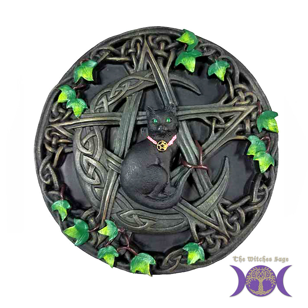 Cat and Pentagram Wall Plaque