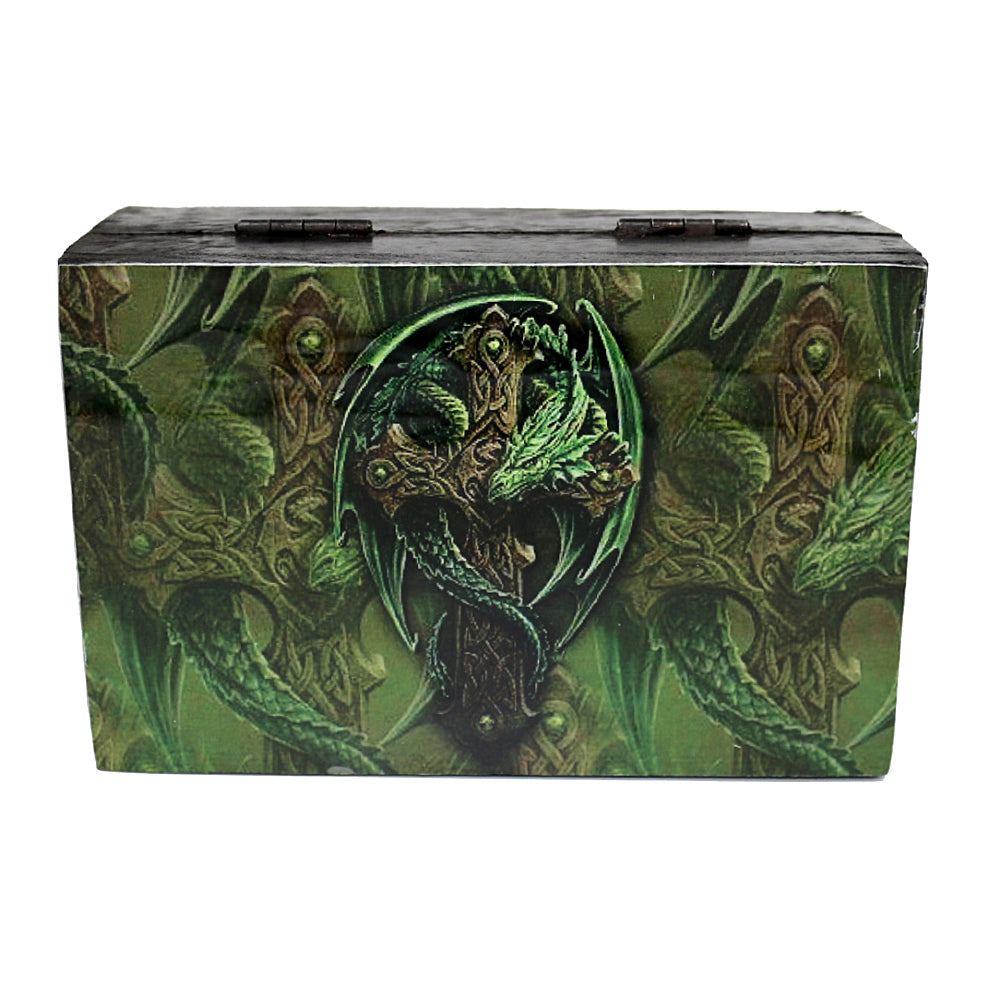 Celtic Cross with Dragon Wooden Box 4" x 6"