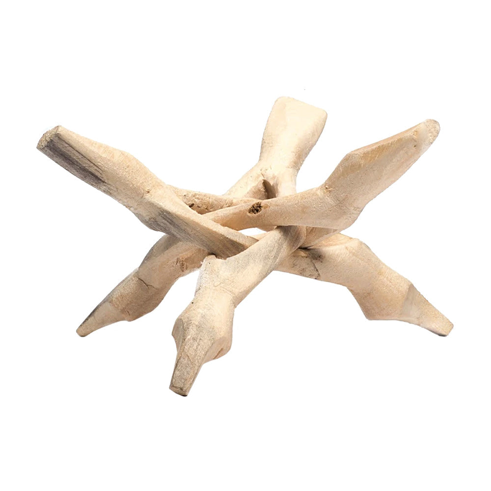Natural Wooden Cobra Tripod Stand 6"