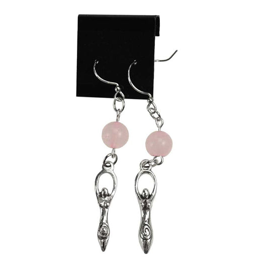 Rose Quartz Goddess Earrings