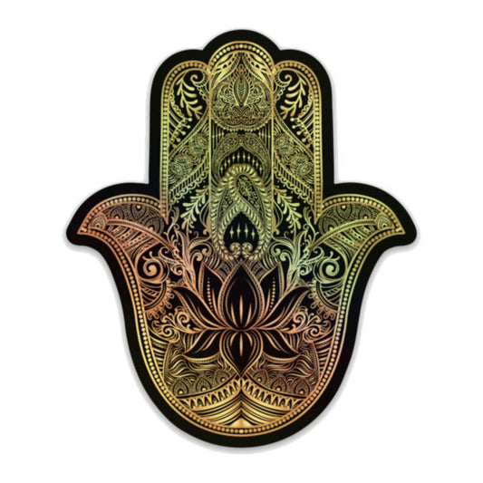 Gold Hamsa Hand Holographic Sticker 3.5"