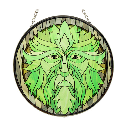 Green Man Glass Suncatcher