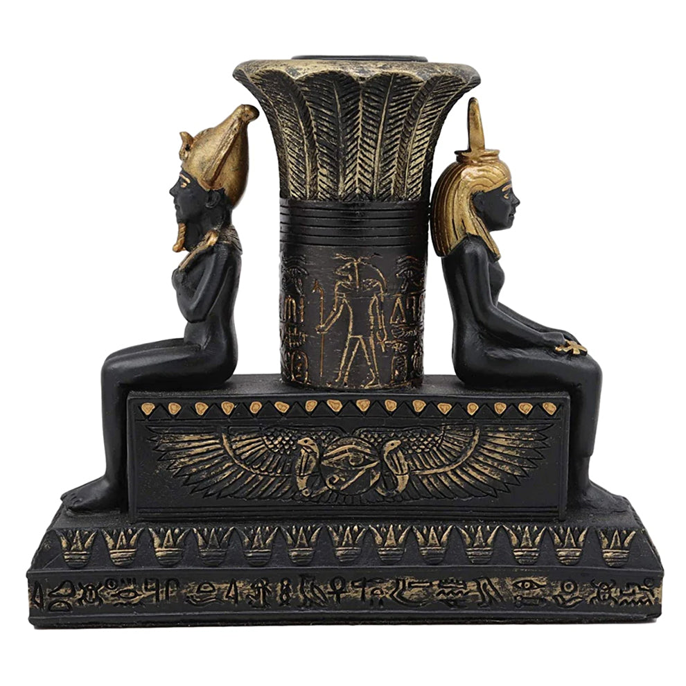 Isis and Osiris Pillar Candle Holder