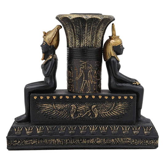 Isis and Osiris Pillar Candle Holder