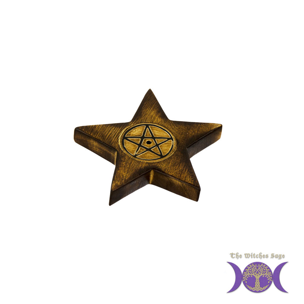 Pentacle Wooden Incense Burner