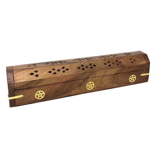 Pentacle Wooden Coffin Box Burner