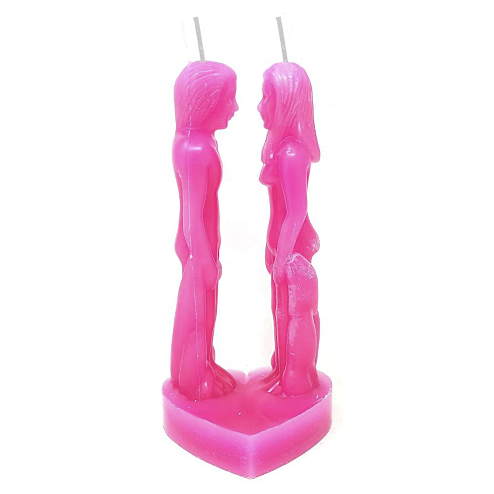 Pink Face to Face Lovers Candle