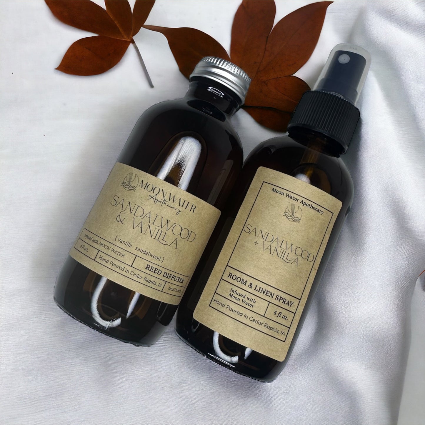Sandalwood + Vanilla - REED DIFFUSER -- by Moon Water Apothecary!
