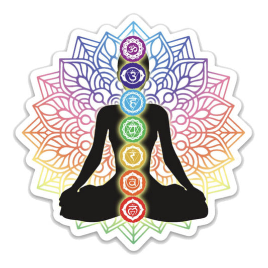 Seven Chakra Lotus Mandala Sticker 3.5"