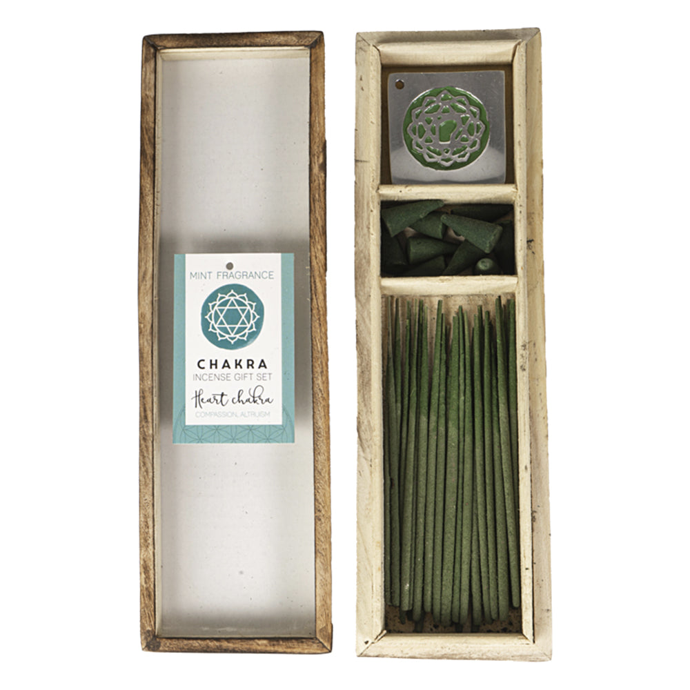 Heart Chakra Wooden Incense Gift Set