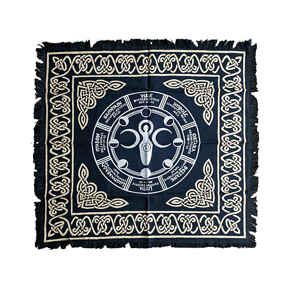 Goddess with Moon Phase & Wicca Calendar Altar Cloth 24" x 24"
