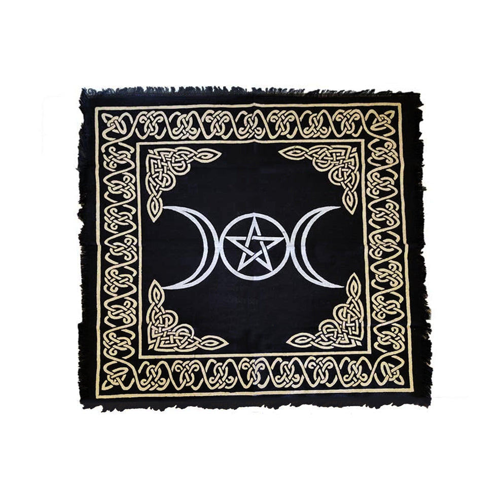 Triple Moon Pentagram Altar Cloth 18" x 18"