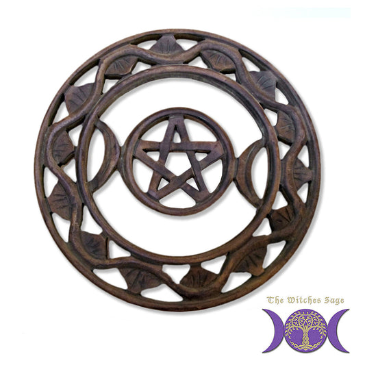 Triple Moon Wood Wall Plaque