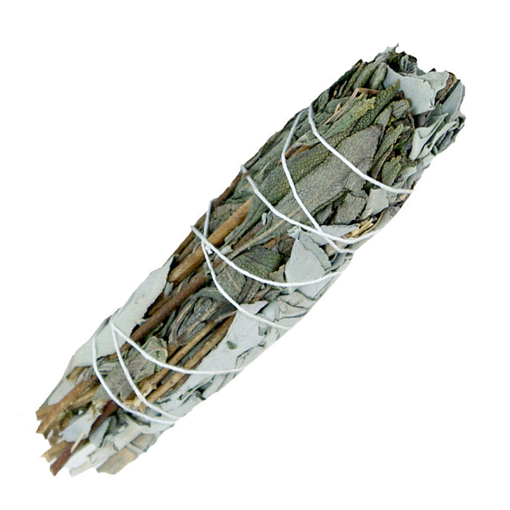 White Sage & California Black Lavender Smudge Stick 4"