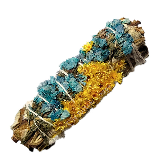 Yerba Santa with Blue Satice & Mullien Smudge Stick 3-4"