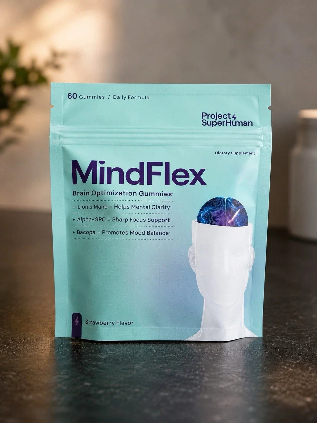 Project SuperHuman MindFlex Gummies – Strawberry, 60 Count